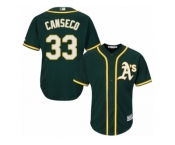 Men's Majestic Oakland Athletics #33 Jose Canseco Authentic Green Alternate 1 Cool Base MLB Jersey