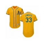 Men's Majestic Oakland Athletics #33 Jose Canseco Gold Flexbase Authentic Collection MLB Jersey