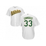 Men's Majestic Oakland Athletics #33 Jose Canseco Replica White Home Cool Base MLB Jersey