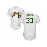 Men's Majestic Oakland Athletics #33 Jose Canseco White Flexbase Authentic Collection MLB Jersey