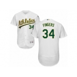 Men's Majestic Oakland Athletics #34 Rollie Fingers White Flexbase Authentic Collection MLB Jersey