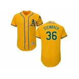 Men's Majestic Oakland Athletics #36 Terry Steinbach Gold Flexbase Authentic Collection MLB Jersey