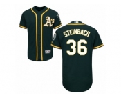 Men's Majestic Oakland Athletics #36 Terry Steinbach Green Flexbase Authentic Collection MLB Jersey