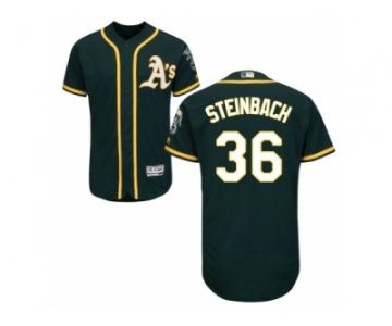 Men's Majestic Oakland Athletics #36 Terry Steinbach Green Flexbase Authentic Collection MLB Jersey