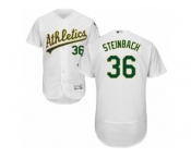 Men's Majestic Oakland Athletics #36 Terry Steinbach White Flexbase Authentic Collection MLB Jersey