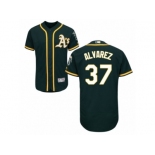 Men's Majestic Oakland Athletics #37 Henderson Alvarez Green Flexbase Authentic Collection MLB Jersey