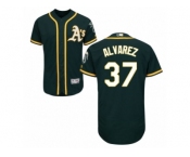 Men's Majestic Oakland Athletics #37 Henderson Alvarez Green Flexbase Authentic Collection MLB Jersey