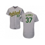 Men's Majestic Oakland Athletics #37 Henderson Alvarez Grey Flexbase Authentic Collection MLB Jersey