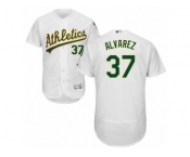 Men's Majestic Oakland Athletics #37 Henderson Alvarez White Flexbase Authentic Collection MLB Jersey