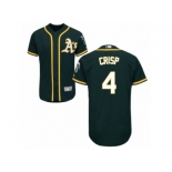 Men's Majestic Oakland Athletics #4 Coco Crisp Green Flexbase Authentic Collection MLB Jersey