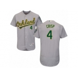 Men's Majestic Oakland Athletics #4 Coco Crisp Grey Flexbase Authentic Collection MLB Jersey