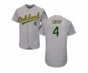 Men's Majestic Oakland Athletics #4 Coco Crisp Grey Flexbase Authentic Collection MLB Jersey