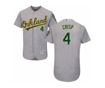 Men's Majestic Oakland Athletics #4 Coco Crisp Grey Flexbase Authentic Collection MLB Jersey