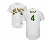 Men's Majestic Oakland Athletics #4 Coco Crisp White Flexbase Authentic Collection MLB Jersey