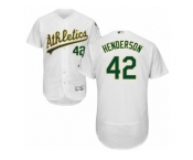 Men's Majestic Oakland Athletics #42 Dave Henderson White Flexbase Authentic Collection MLB Jersey