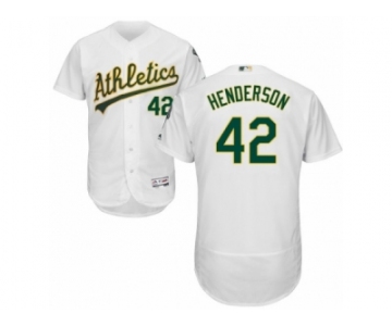 Men's Majestic Oakland Athletics #42 Dave Henderson White Flexbase Authentic Collection MLB Jersey