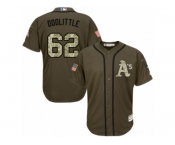 Men's Majestic Oakland Athletics #62 Sean Doolittle Replica Green Salute to Service MLB Jersey