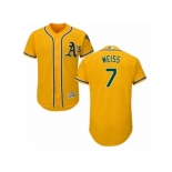 Men's Majestic Oakland Athletics #7 Walt Weiss Gold Flexbase Authentic Collection MLB Jersey