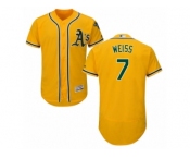 Men's Majestic Oakland Athletics #7 Walt Weiss Gold Flexbase Authentic Collection MLB Jersey