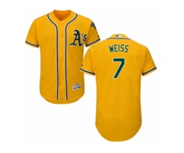 Men's Majestic Oakland Athletics #7 Walt Weiss Gold Flexbase Authentic Collection MLB Jersey