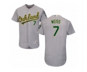 Men's Majestic Oakland Athletics #7 Walt Weiss Grey Flexbase Authentic Collection MLB Jersey