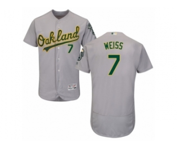 Men's Majestic Oakland Athletics #7 Walt Weiss Grey Flexbase Authentic Collection MLB Jersey