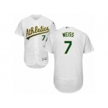 Men's Majestic Oakland Athletics #7 Walt Weiss White Flexbase Authentic Collection MLB Jersey