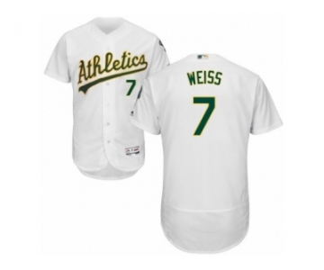 Men's Majestic Oakland Athletics #7 Walt Weiss White Flexbase Authentic Collection MLB Jersey