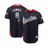 Men's Majestic Oakland Athletics #8 Jed Lowrie Game Navy Blue American League 2018 MLB All-Star MLB Jersey