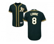 Men's Majestic Oakland Athletics #8 Jed Lowrie Green Flexbase Authentic Collection MLB Jersey