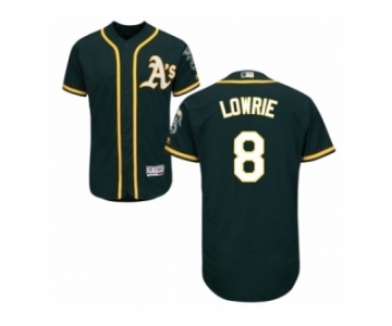 Men's Majestic Oakland Athletics #8 Jed Lowrie Green Flexbase Authentic Collection MLB Jersey