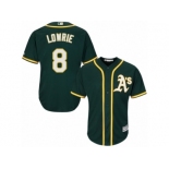 Men's Majestic Oakland Athletics #8 Jed Lowrie Replica Green Alternate 1 Cool Base MLB Jersey