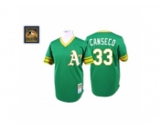 Men's Mitchell and Ness Oakland Athletics #33 Jose Canseco Replica Green Throwback MLB Jersey