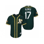 Men's Oakland Athletics #17 Yonder Alonso 2017 Spring Training Cool Base Stitched MLB Jersey