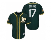 Men's Oakland Athletics #17 Yonder Alonso 2017 Spring Training Cool Base Stitched MLB Jersey