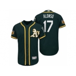 Men's Oakland Athletics #17 Yonder Alonso 2017 Spring Training Flex Base Authentic Collection Stitched Baseball Jersey