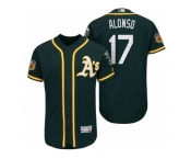 Men's Oakland Athletics #17 Yonder Alonso 2017 Spring Training Flex Base Authentic Collection Stitched Baseball Jersey