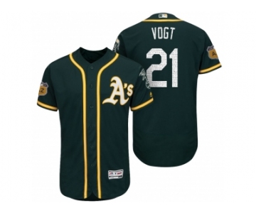 Men's Oakland Athletics #21 Stephen Vogt 2017 Spring Training Flex Base Authentic Collection Stitched Baseball Jersey