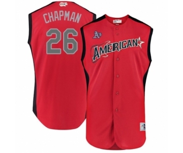 Men's Oakland Athletics #26 Matt Chapman Authentic Red American League 2019 Baseball All-Star Jersey