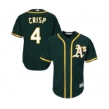 Men's Oakland Athletics #4 Coco Crisp Majestic Green Cool Base Player Jersey