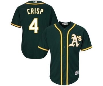 Men's Oakland Athletics #4 Coco Crisp Majestic Green Cool Base Player Jersey