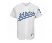 Men's Oakland Athletics Majestic Blank White Fashion 2016 Father's Day Flex Base Team Jersey