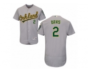 Oakland Athletics #2 Khris Davis Grey Flexbase Authentic Collection MLB Jersey