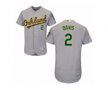 Oakland Athletics #2 Khris Davis Grey Flexbase Authentic Collection MLB Jersey