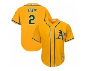 Oakland Athletics #2 Khris Davis Replica Gold Alternate 2 Cool Base MLB Jersey