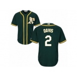 Oakland Athletics #2 Khris Davis Replica Green Alternate 1 Cool Base MLB Jersey