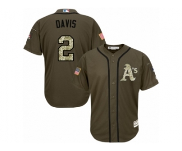 Oakland Athletics #2 Khris Davis Replica Green Salute to Service MLB Jersey