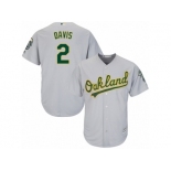 Oakland Athletics #2 Khris Davis Replica Grey Road Cool Base MLB Jersey