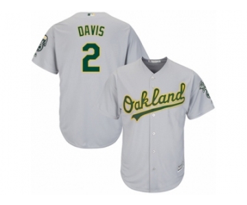 Oakland Athletics #2 Khris Davis Replica Grey Road Cool Base MLB Jersey