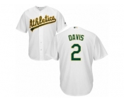 Oakland Athletics #2 Khris Davis Replica White Home Cool Base MLB Jersey